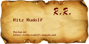 Ritz Rudolf névjegykártya